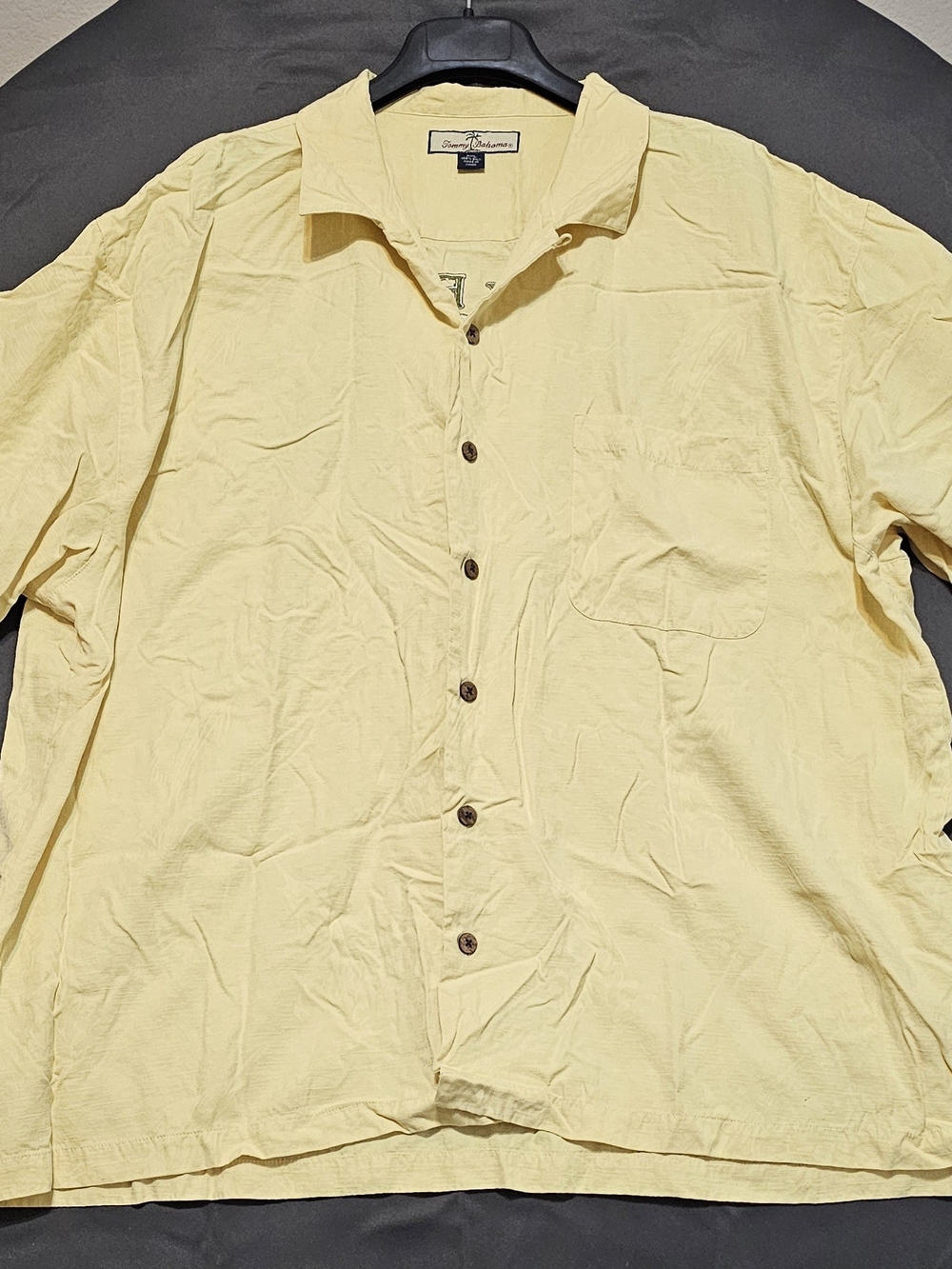 Tommy Bahama Pale Yellow Short-Sleeve Button-Front Camp Shirt